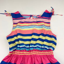 Load image into Gallery viewer, Girls Kids Stuff, colourful striped lightweight dress, catch on back, FUC, size 4, L: 54cm