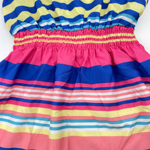 Load image into Gallery viewer, Girls Kids Stuff, colourful striped lightweight dress, catch on back, FUC, size 4, L: 54cm