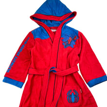Load image into Gallery viewer, Boys Marvel, Spiderman fleece dressing gown / bath robe, EUC, size 4,  