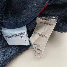 Load image into Gallery viewer, Boys Peter Alexander, navy fleece dressing gown / bath robe, GUC, size 4,  