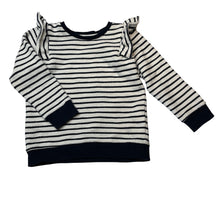Load image into Gallery viewer, Girls Cotton On, navy stripe lightweight sweater / top, no size, armpit to armpit: 34cm, shoulder to cuff: 33.5cm, GUC, size 3,  