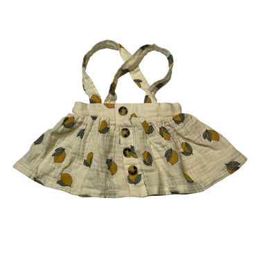 Girls Baby Baby, lightweight cotton suspender skirt, lemons, EUC, size 0000,  