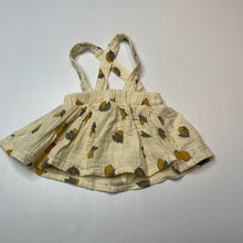Load image into Gallery viewer, Girls Baby Baby, lightweight cotton suspender skirt, lemons, EUC, size 0000,  