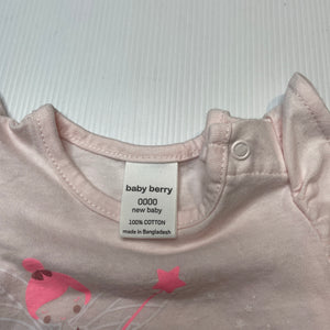 Girls Baby Berry, pink cotton tee / top, fairy, EUC, size 0000,  