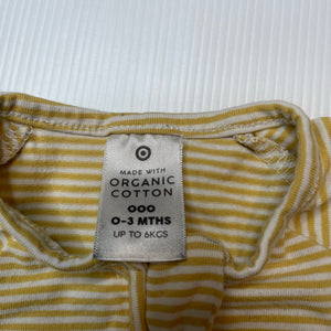Unisex Target, striped organic cotton blend zip romper, FUC, size 000,  