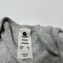 Load image into Gallery viewer, Unisex Dymples, grey cotton bodysuit / romper, EUC, size 0000,  