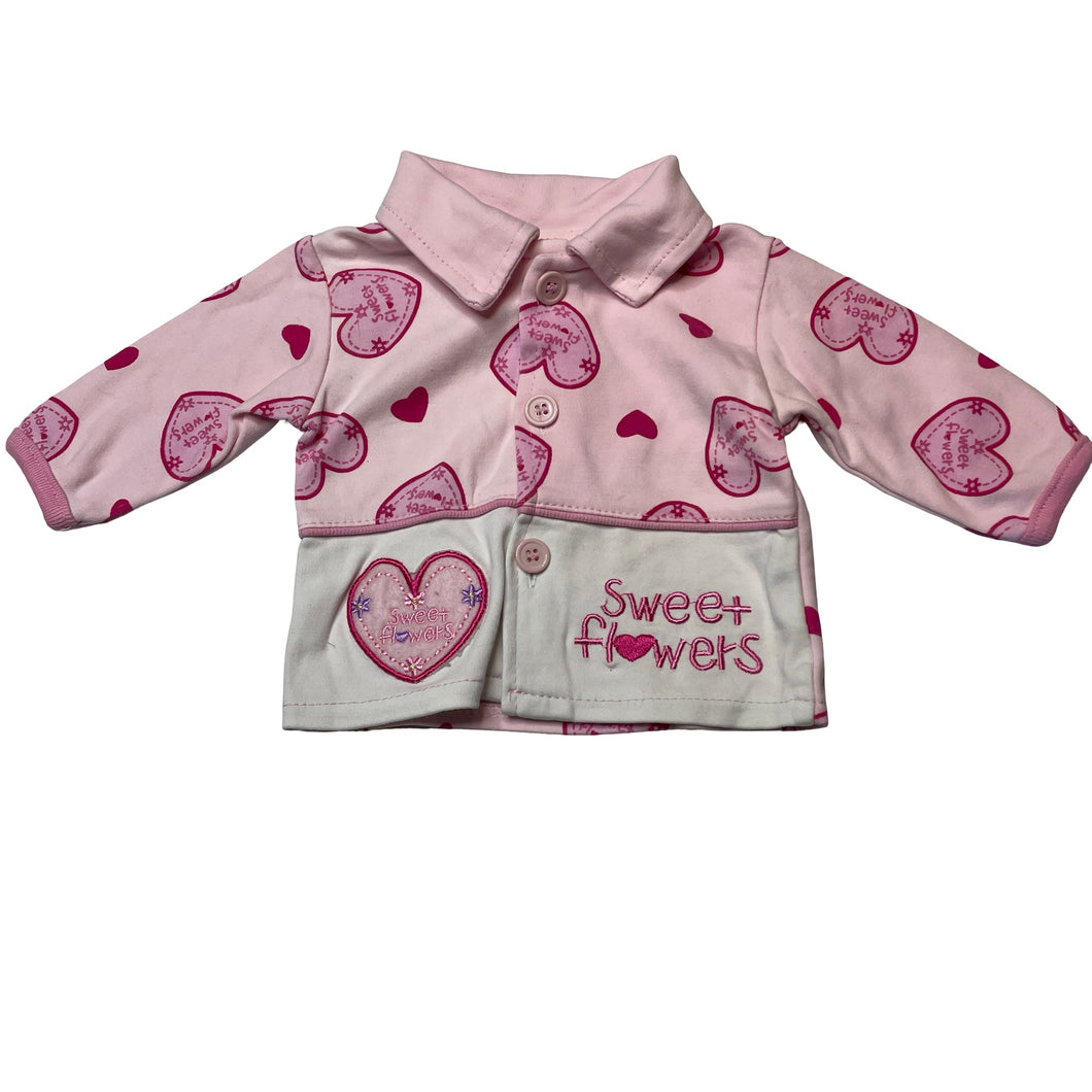 Girls FASHION CLASSIC, button-up cotton long sleeve top, GUC, size 0000,  