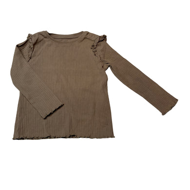 Girls M&S, ribbed cotton long sleeve top, EUC, size 2,  