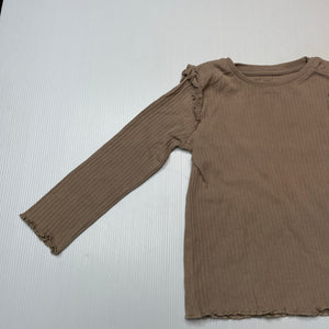 Girls M&S, ribbed cotton long sleeve top, EUC, size 2,  