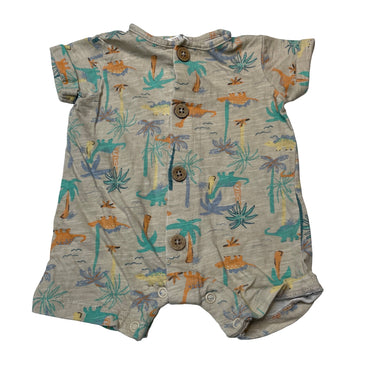 Boys Dymples, lightweight cotton romper, dinosaurs, EUC, size 000,  