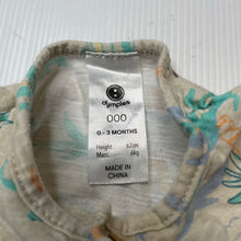 Load image into Gallery viewer, Boys Dymples, lightweight cotton romper, dinosaurs, EUC, size 000,  