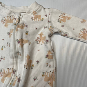 Girls Anko, soft cotton zip coverall / romper, GUC, size 0000,  