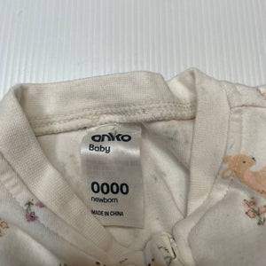 Girls Anko, soft cotton zip coverall / romper, GUC, size 0000,  