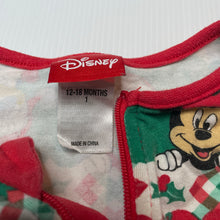 Load image into Gallery viewer, Unisex Disney, Mickey / Minnie Mouse Christmas zip romper, wash fade &amp; pilling, FUC, size 1,  