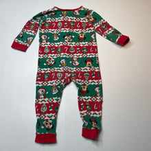 Load image into Gallery viewer, Unisex Disney, Mickey / Minnie Mouse Christmas zip romper, wash fade &amp; pilling, FUC, size 1,  