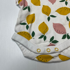 Girls Baby Berry, soft cotton bodysuit / romper, lemons, GUC, size 0000,  