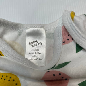 Girls Baby Berry, soft cotton bodysuit / romper, lemons, GUC, size 0000,  