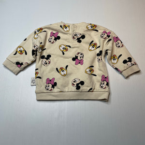 Girls Disney, fleece lined sweater / jumper, Minnie Mouse, GUC, size 0,  
