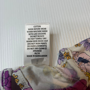 Girls Target, colourful floral organic cotton romper, EUC, size 0,  