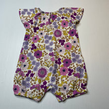 Load image into Gallery viewer, Girls Target, colourful floral organic cotton romper, EUC, size 0,  