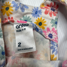 Load image into Gallery viewer, Girls Anko, floral stretch cotton overalls / shortalls, GUC, size 2,  