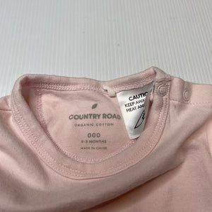 Girls Country Road, organic cotton blend bodysuit / romper, EUC, size 000,  
