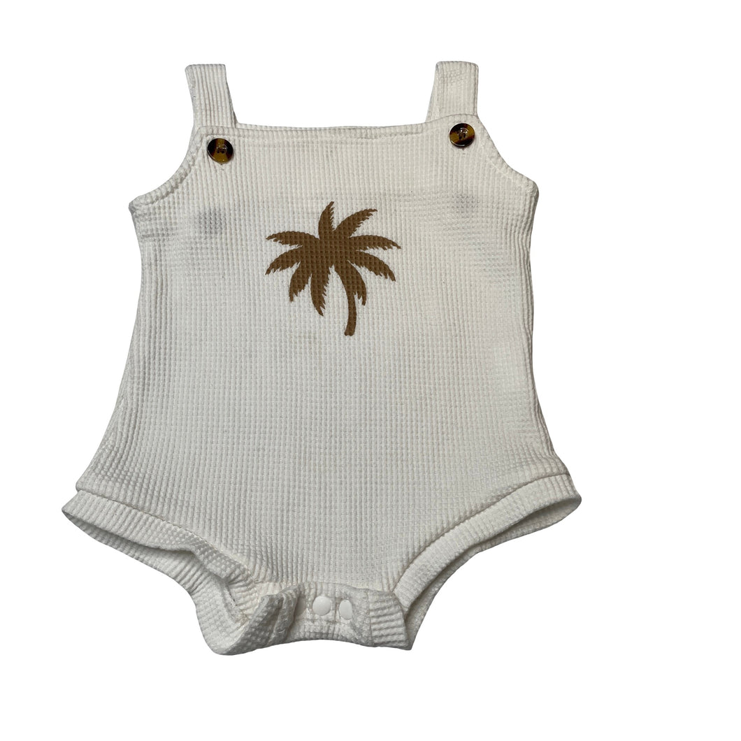 Girls white, waffle summer romper, light mark, FUC, size 0,  