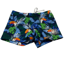 Load image into Gallery viewer, Boys SANDY FEET, UPF 50+ swim shorts / bottoms, toucans, EUC, size 2,  