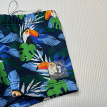 Load image into Gallery viewer, Boys SANDY FEET, UPF 50+ swim shorts / bottoms, toucans, EUC, size 2,  