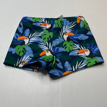 Load image into Gallery viewer, Boys SANDY FEET, UPF 50+ swim shorts / bottoms, toucans, EUC, size 2,  
