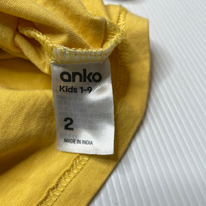 Girls Anko, cotton tee / top, dinosaur, EUC, size 2,  