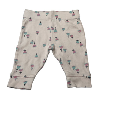 Girls Anko, floral cotton leggings / bottoms, EUC, size 000,  