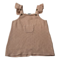 Load image into Gallery viewer, Girls Anko, pink knitted cotton overalls dress, EUC, size 0, L: 36cm