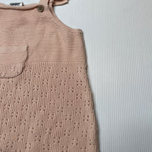 Load image into Gallery viewer, Girls Anko, pink knitted cotton overalls dress, EUC, size 0, L: 36cm