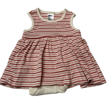 Girls Anko, striped ribbed cotton romper dress, EUC, size 000,  