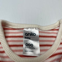 Load image into Gallery viewer, Girls Anko, striped ribbed cotton romper dress, EUC, size 000,  