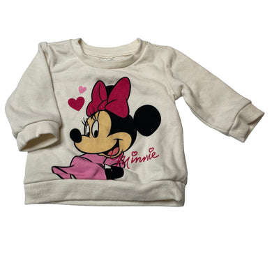 Girls Disney, Minnie Mouse fleece lined sweater / jumper, EUC, size 00,  