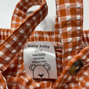 Girls Baby Baby, checked lightweight summer romper, EUC, size 0000,  