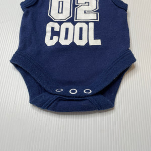 Boys Baby Berry, navy cotton singletsuit / bodysuit, FUC, size 00000,  