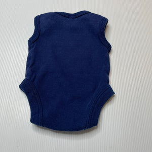 Boys Baby Berry, navy cotton singletsuit / bodysuit, FUC, size 00000,  