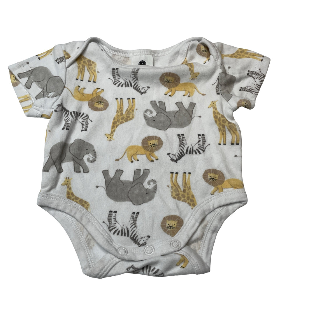 Unisex Dymples, organic cotton bodysuit / romper, GUC, size 0000,  