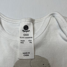 Load image into Gallery viewer, Unisex Dymples, cotton bodysuit / romper, elephant, GUC, size 000,  