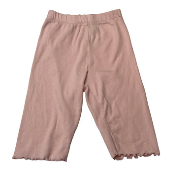 Girls LC Waikiki, pink ribbed cropped leggings, Inside leg: 17cm, GUC, size 2-3,  