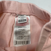 Load image into Gallery viewer, Girls LC Waikiki, pink ribbed cropped leggings, Inside leg: 17cm, GUC, size 2-3,  