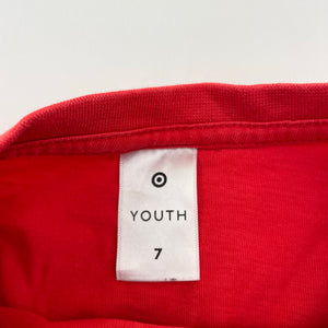 Boys Target, red cotton long sleeve tee / top, GUC, size 7,  