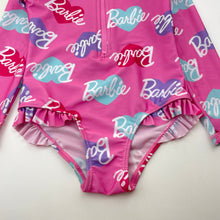 Load image into Gallery viewer, Girls Barbie, long sleeve swim one-piece, small mark right sleeve, FUC, size 4,  