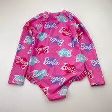 Load image into Gallery viewer, Girls Barbie, long sleeve swim one-piece, small mark right sleeve, FUC, size 4,  