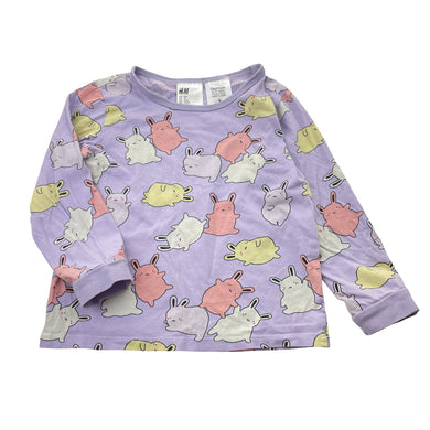 Girls H&M, cotton long sleeve pyjama top, GUC, size 4,  