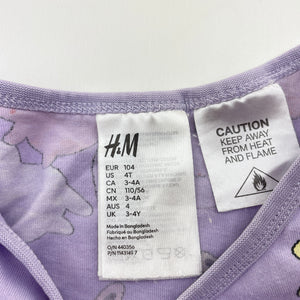 Girls H&M, cotton long sleeve pyjama top, GUC, size 4,  