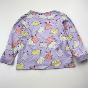Girls H&M, cotton long sleeve pyjama top, GUC, size 4,  